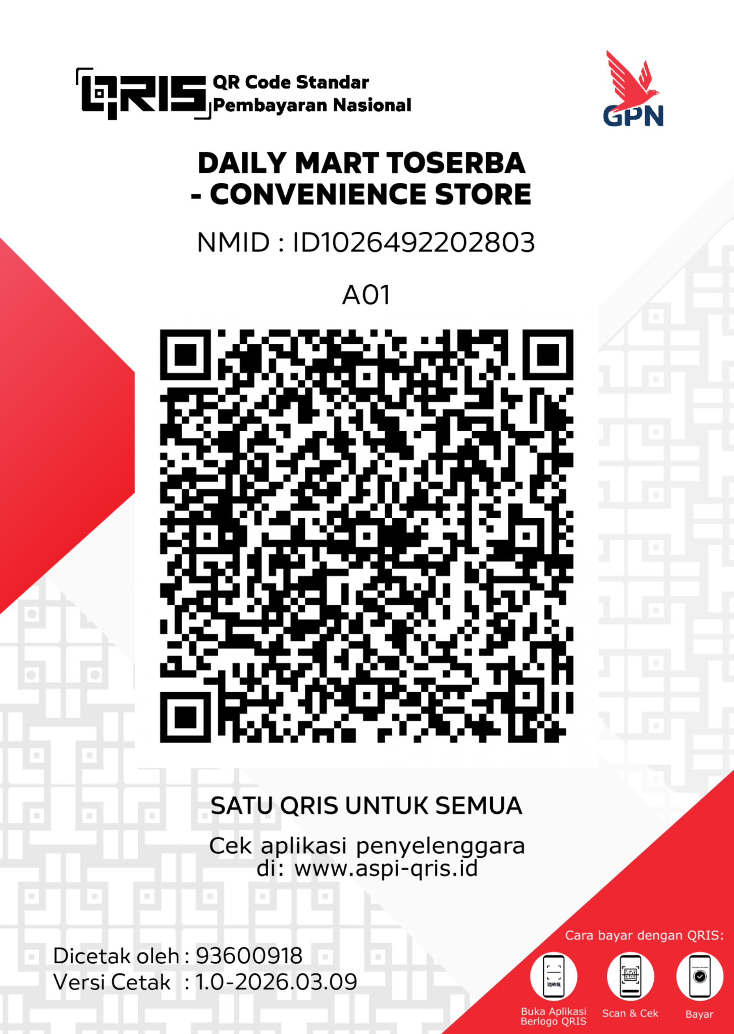 QRIS DAILY MART TOSERBA - CONVENIENCE STORE